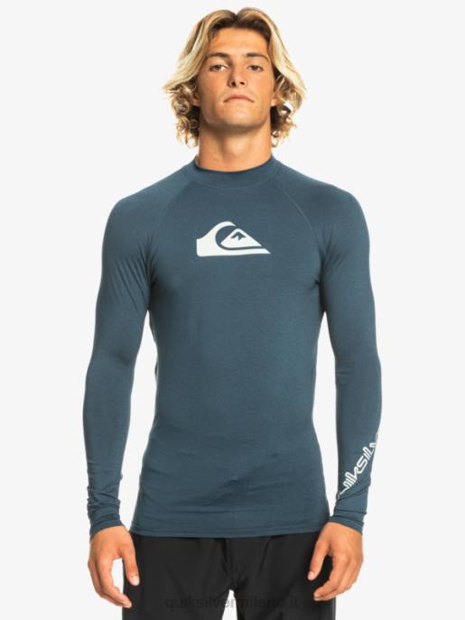 esso Quiksilver uomini Rashguard upf 50 manica lunga per tutti i tempi giacca blu navy melange HTZR820