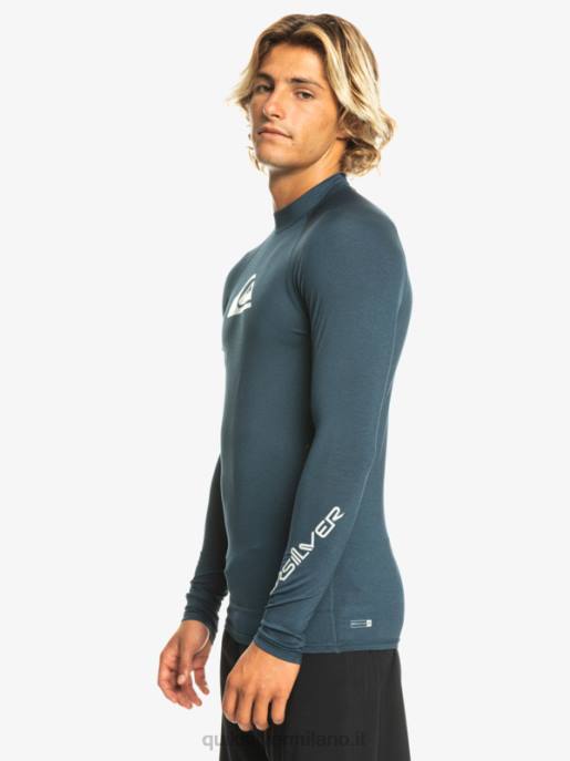 esso Quiksilver uomini Rashguard upf 50 manica lunga per tutti i tempi giacca blu navy melange HTZR820