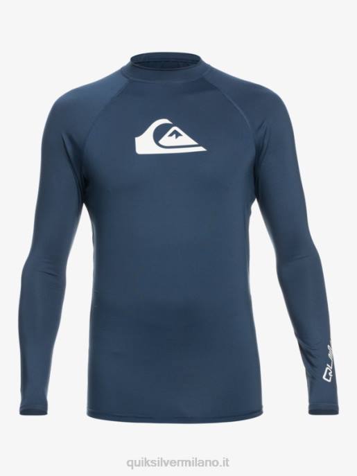 esso Quiksilver uomini Rashguard upf 50 manica lunga per tutti i tempi insegne blu HTZR853
