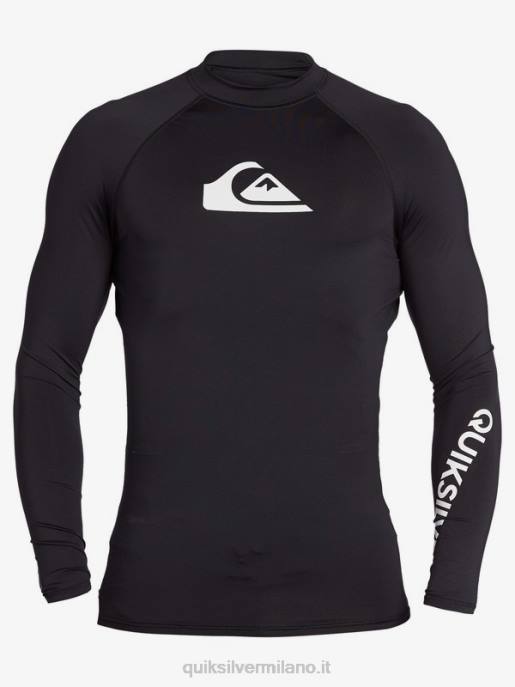 esso Quiksilver uomini Rashguard upf 50 manica lunga per tutti i tempi nero HTZR1430