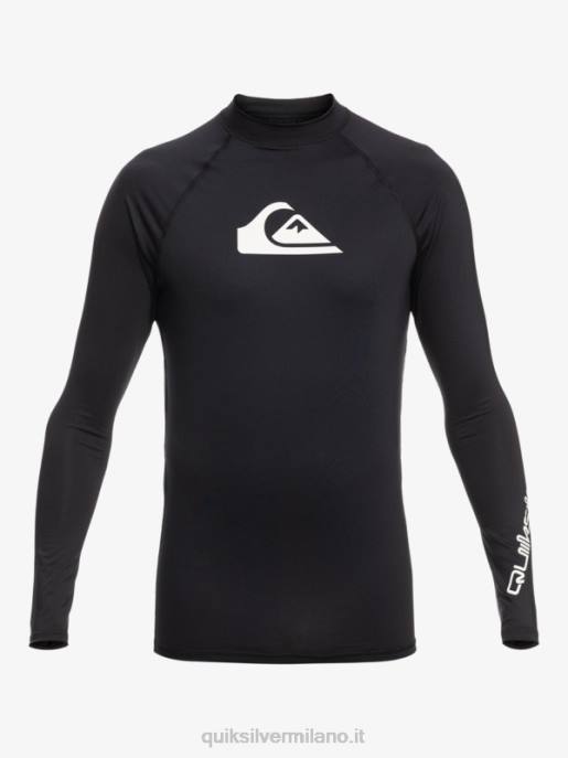 esso Quiksilver uomini Rashguard upf 50 manica lunga per tutti i tempi nero HTZR817