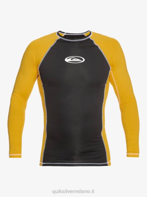 esso Quiksilver uomini Saturn protezione manica lunga upf 50 rashguard giallo tuorlo HTZR652