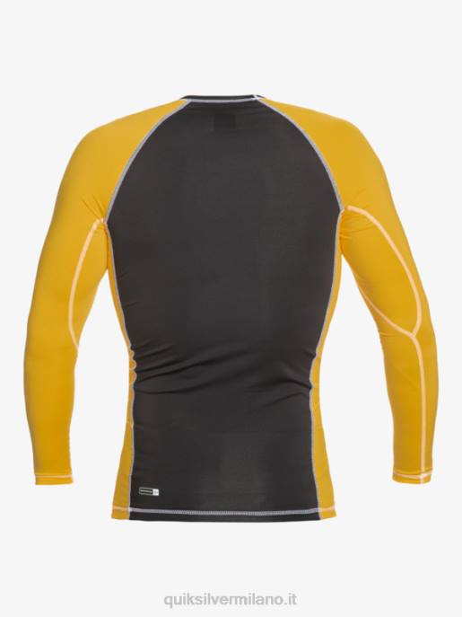 esso Quiksilver uomini Saturn protezione manica lunga upf 50 rashguard giallo tuorlo HTZR652