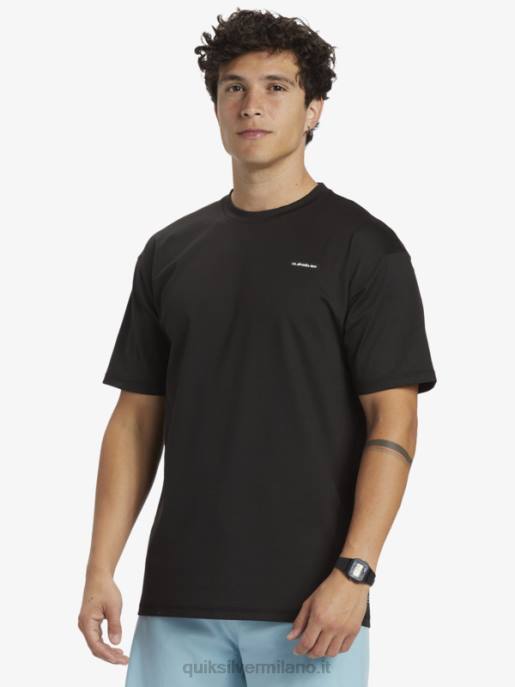 esso Quiksilver uomini T-shirt da surf omni session upf 50 manica corta nero HTZR543