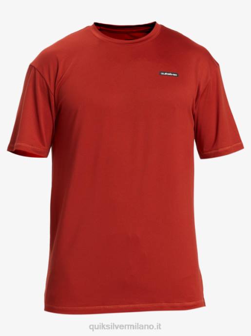 esso Quiksilver uomini T-shirt da surf omni session upf 50 manica corta ocra rossa HTZR539