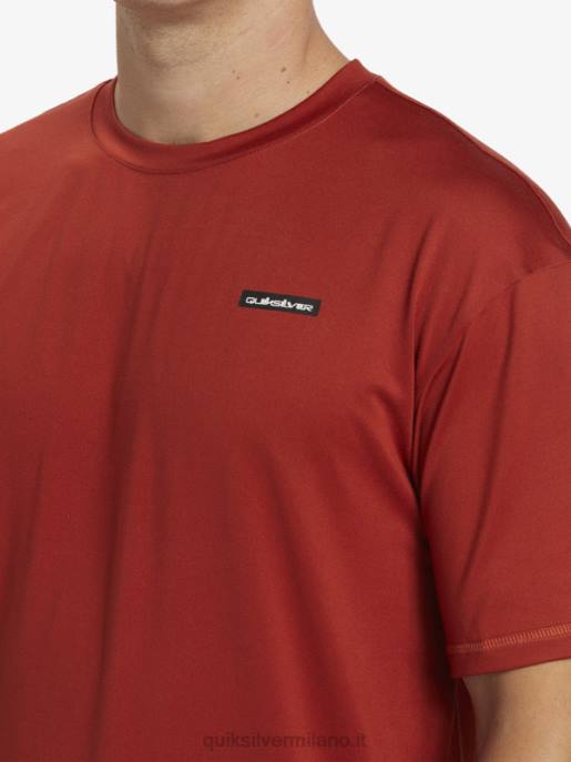 esso Quiksilver uomini T-shirt da surf omni session upf 50 manica corta ocra rossa HTZR539