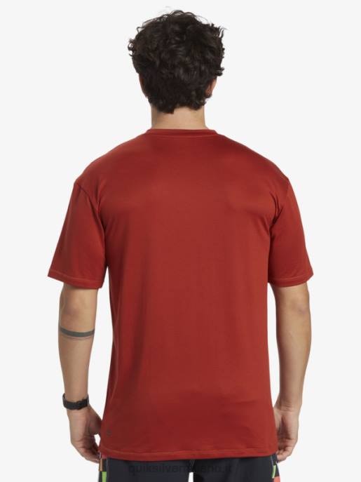 esso Quiksilver uomini T-shirt da surf omni session upf 50 manica corta ocra rossa HTZR539