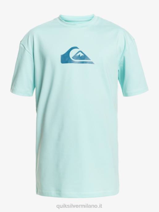 esso Quiksilver uomini T-shirt da surf upf 50 a manica corta tinta unita angelo blu HTZR889