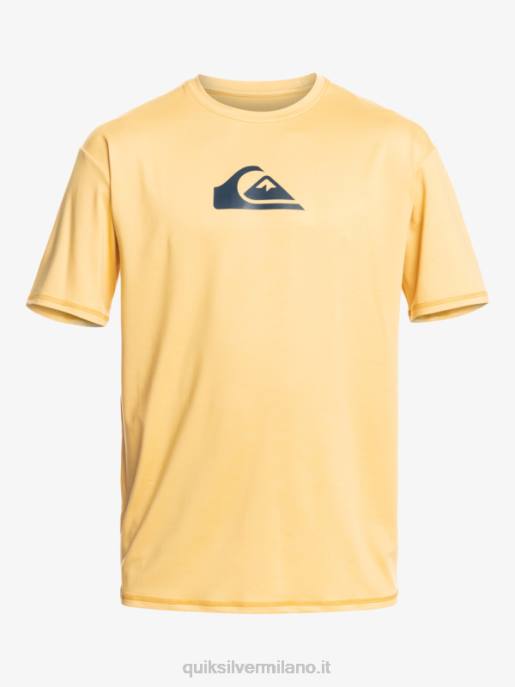 esso Quiksilver uomini T-shirt da surf upf 50 a manica corta tinta unita grano HTZR887