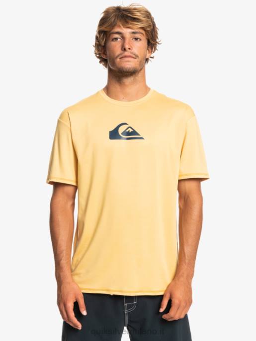 esso Quiksilver uomini T-shirt da surf upf 50 a manica corta tinta unita grano HTZR887