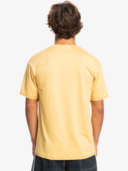 esso Quiksilver uomini T-shirt da surf upf 50 a manica corta tinta unita grano HTZR887