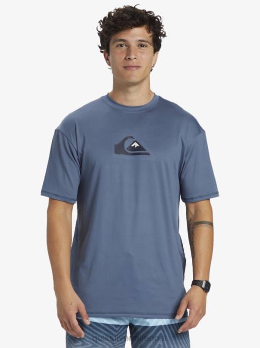 esso Quiksilver uomini T-shirt da surf upf 50 a manica corta tinta unita mare di Bering HTZR888
