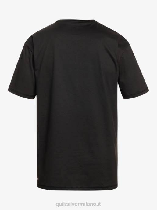 esso Quiksilver uomini T-shirt da surf upf 50 a manica corta tinta unita nero HTZR882
