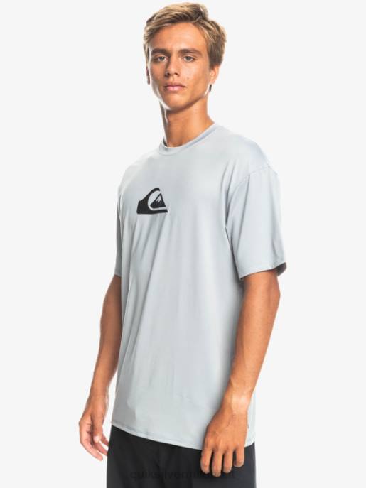 esso Quiksilver uomini T-shirt da surf upf 50 a manica corta tinta unita nevischio HTZR890