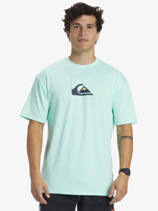 esso Quiksilver uomini T-shirt da surf upf 50 a manica corta tinta unita vetro da spiaggia HTZR886