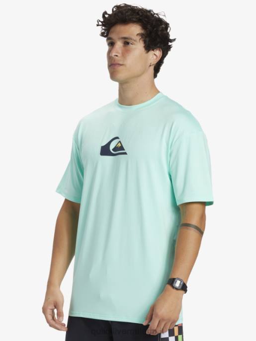 esso Quiksilver uomini T-shirt da surf upf 50 a manica corta tinta unita vetro da spiaggia HTZR886