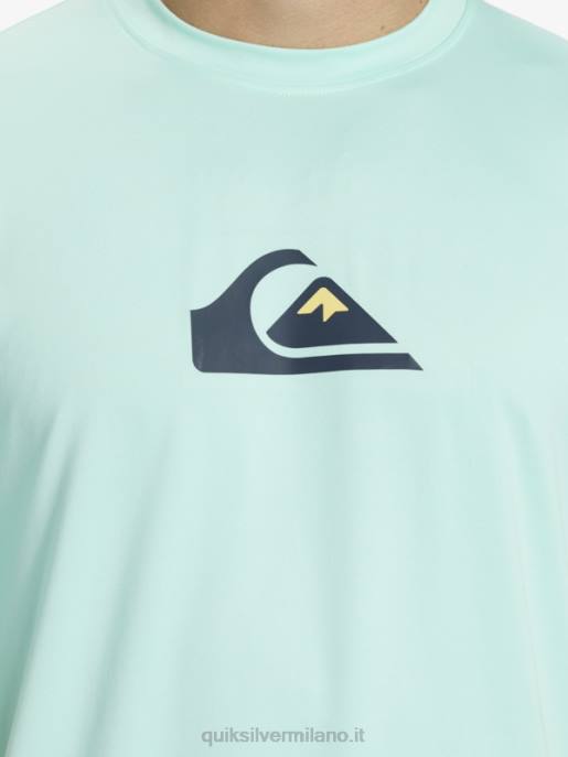 esso Quiksilver uomini T-shirt da surf upf 50 a manica corta tinta unita vetro da spiaggia HTZR886