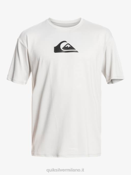 esso Quiksilver uomini T-shirt da surf upf 50 a manica corta tinta unita viola grigio HTZR884