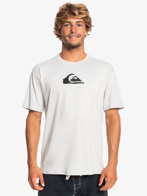 esso Quiksilver uomini T-shirt da surf upf 50 a manica corta tinta unita viola grigio HTZR884