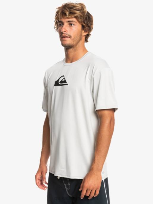 esso Quiksilver uomini T-shirt da surf upf 50 a manica corta tinta unita viola grigio HTZR884
