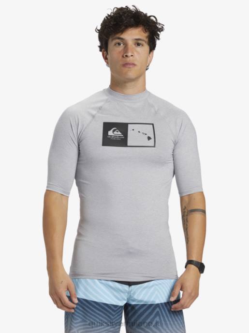 esso Quiksilver uomini hawaii double down upf 50 maglietta da surf a manica corta erica nevischio HTZR1169