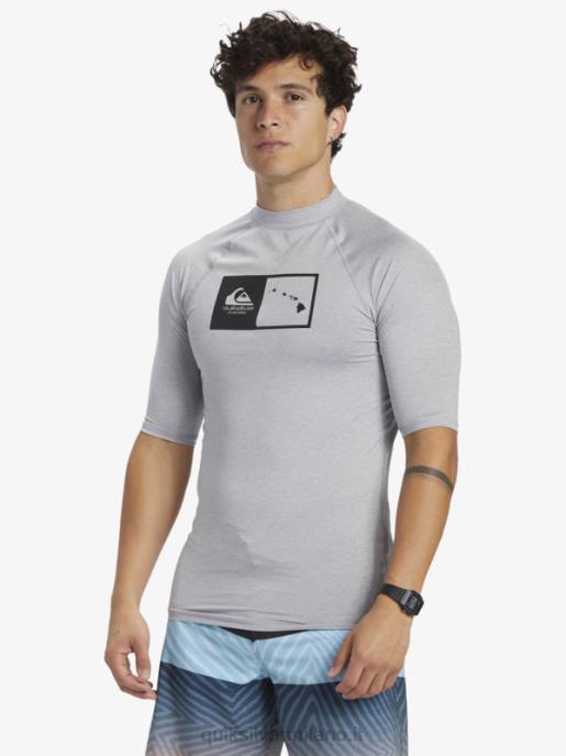 esso Quiksilver uomini hawaii double down upf 50 maglietta da surf a manica corta erica nevischio HTZR1169