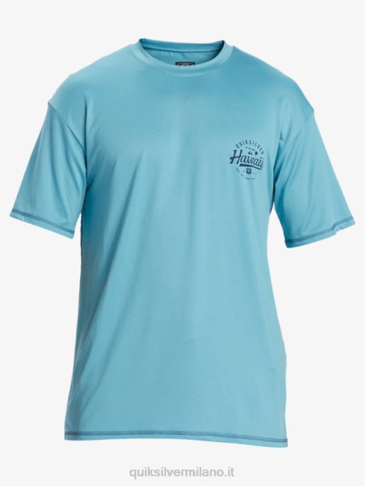 esso Quiksilver uomini maglietta da surf a manica corta hawaii big bite upf 50 blu delfinio HTZR880