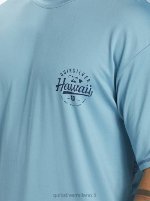 esso Quiksilver uomini maglietta da surf a manica corta hawaii big bite upf 50 blu delfinio HTZR880