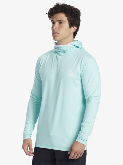 esso Quiksilver uomini maglietta da surf a manica lunga UPF 50 Heritage erica blu cielo HTZR419