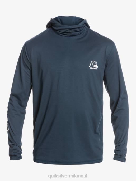 esso Quiksilver uomini maglietta da surf a manica lunga UPF 50 Heritage erica marina di mezzanotte HTZR417