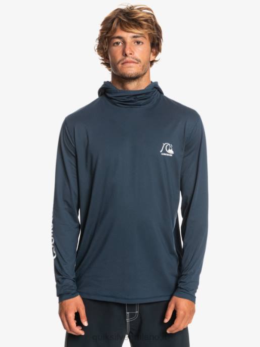 esso Quiksilver uomini maglietta da surf a manica lunga UPF 50 Heritage erica marina di mezzanotte HTZR417