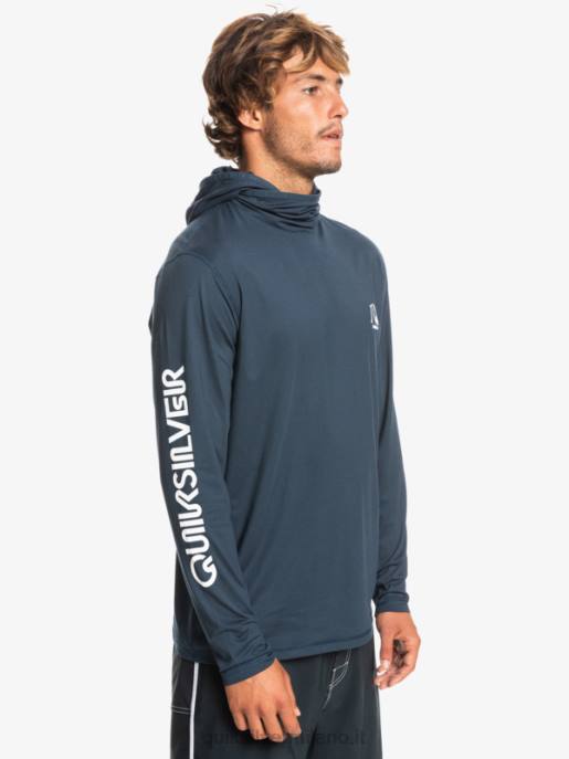 esso Quiksilver uomini maglietta da surf a manica lunga UPF 50 Heritage erica marina di mezzanotte HTZR417
