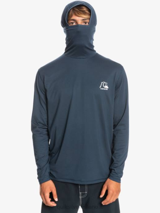 esso Quiksilver uomini maglietta da surf a manica lunga UPF 50 Heritage erica marina di mezzanotte HTZR417