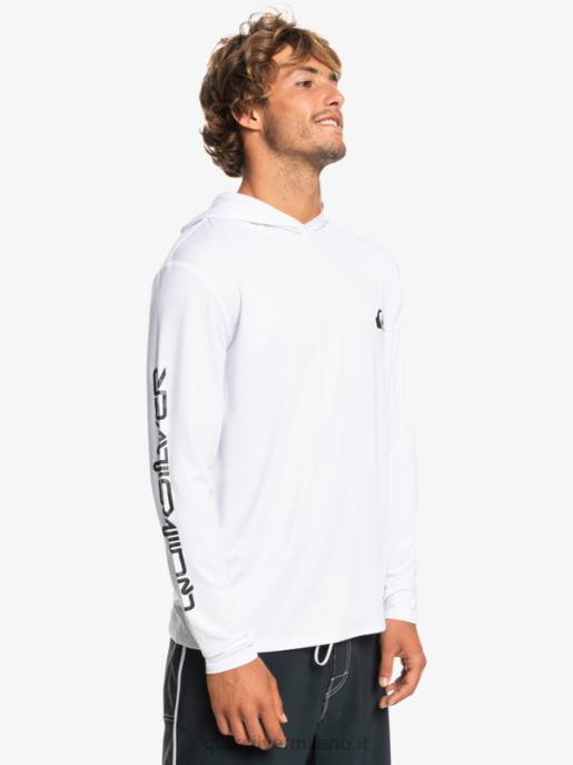 esso Quiksilver uomini maglietta da surf a manica lunga omni session upf 50 bianco HTZR769