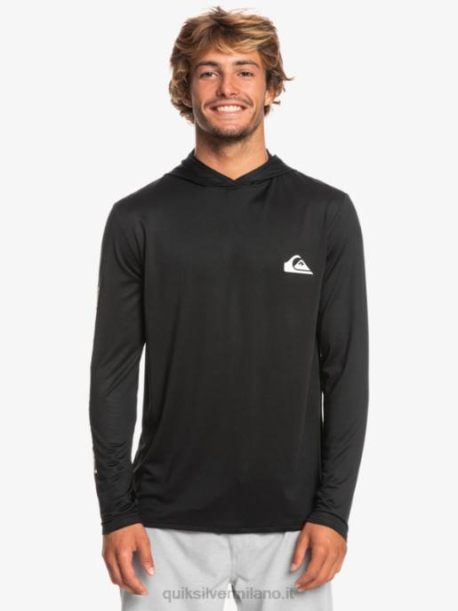 esso Quiksilver uomini maglietta da surf a manica lunga omni session upf 50 nero HTZR773