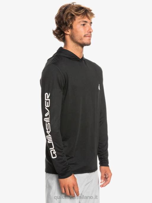 esso Quiksilver uomini maglietta da surf a manica lunga omni session upf 50 nero HTZR773