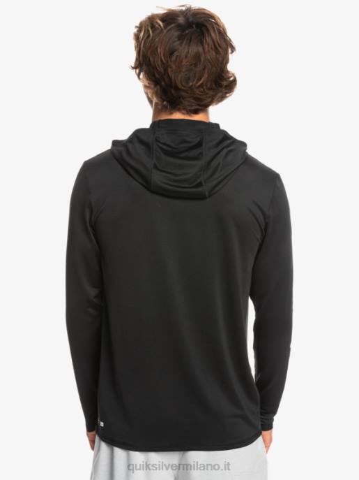 esso Quiksilver uomini maglietta da surf a manica lunga omni session upf 50 nero HTZR773