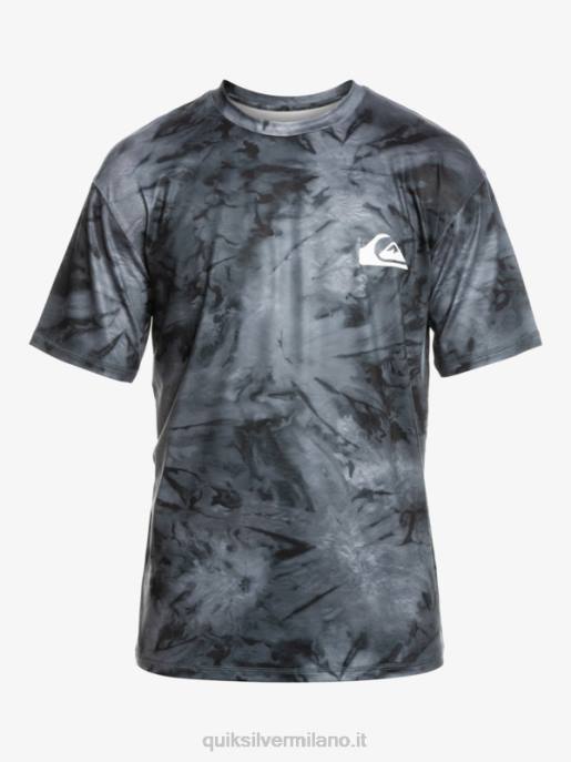 esso Quiksilver uomini maglietta da surf a maniche corte digital session upf 50 nero HTZR1086