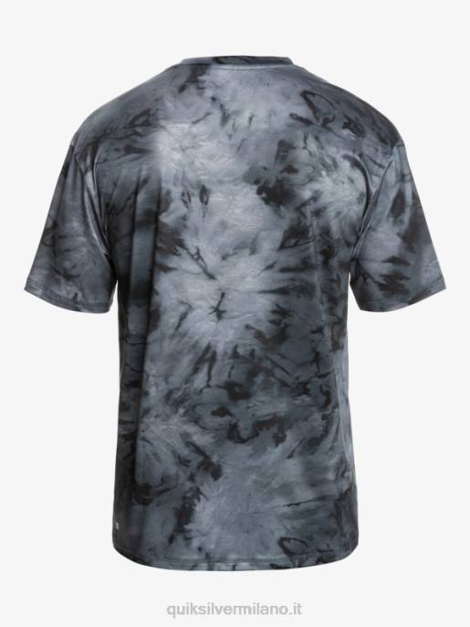 esso Quiksilver uomini maglietta da surf a maniche corte digital session upf 50 nero HTZR1086