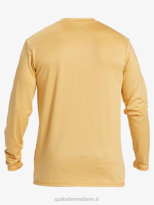 esso Quiksilver uomini maglietta da surf upf 50 a maniche lunghe in tinta unita grano HTZR843