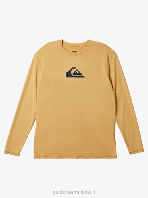 esso Quiksilver uomini maglietta da surf upf 50 a maniche lunghe in tinta unita grano HTZR843