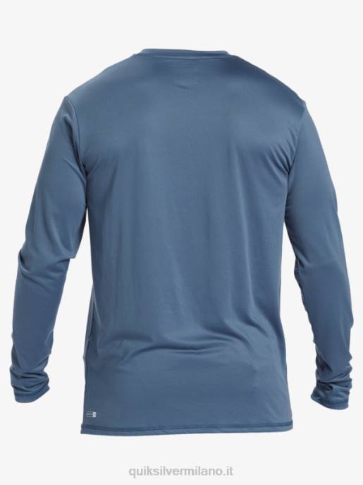 esso Quiksilver uomini maglietta da surf upf 50 a maniche lunghe in tinta unita mare di Bering HTZR844