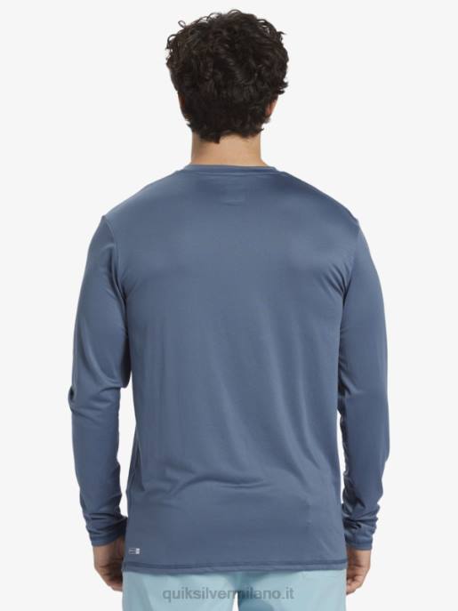 esso Quiksilver uomini maglietta da surf upf 50 a maniche lunghe in tinta unita mare di Bering HTZR844