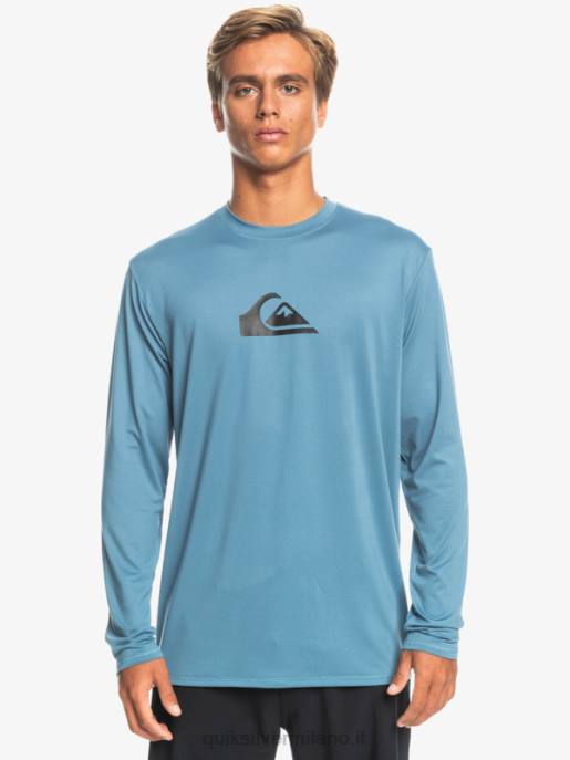 esso Quiksilver uomini maglietta da surf upf 50 a maniche lunghe in tinta unita provenzale HTZR847