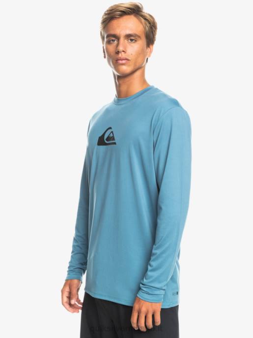 esso Quiksilver uomini maglietta da surf upf 50 a maniche lunghe in tinta unita provenzale HTZR847