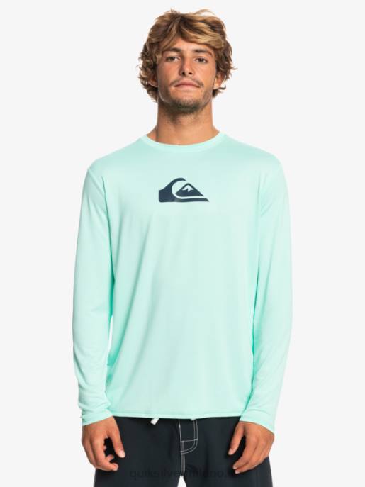 esso Quiksilver uomini maglietta da surf upf 50 a maniche lunghe in tinta unita vetro da spiaggia HTZR845