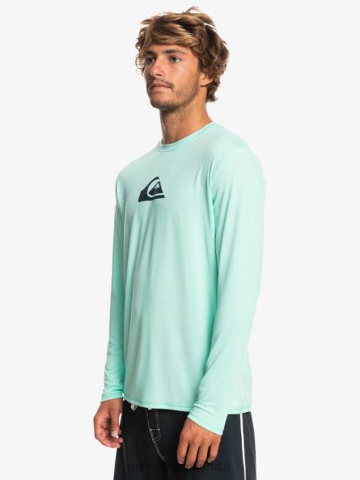 esso Quiksilver uomini maglietta da surf upf 50 a maniche lunghe in tinta unita vetro da spiaggia HTZR845