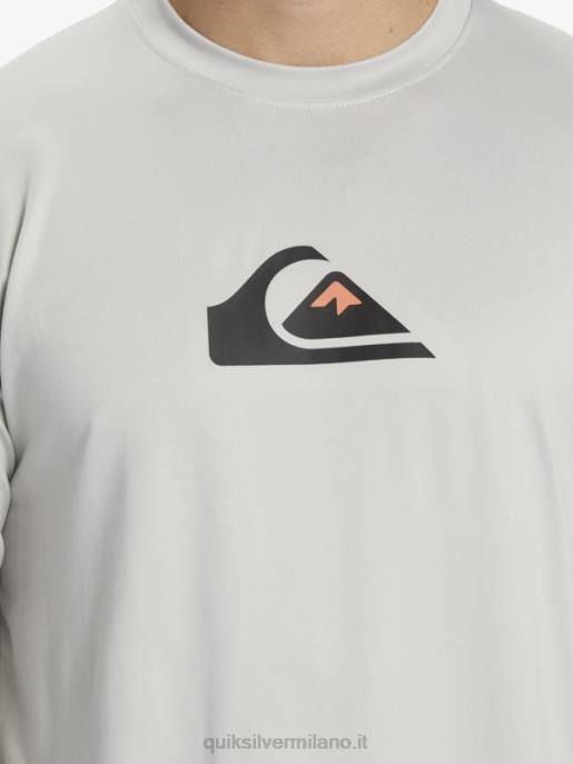 esso Quiksilver uomini maglietta da surf upf 50 a maniche lunghe in tinta unita viola grigio HTZR840