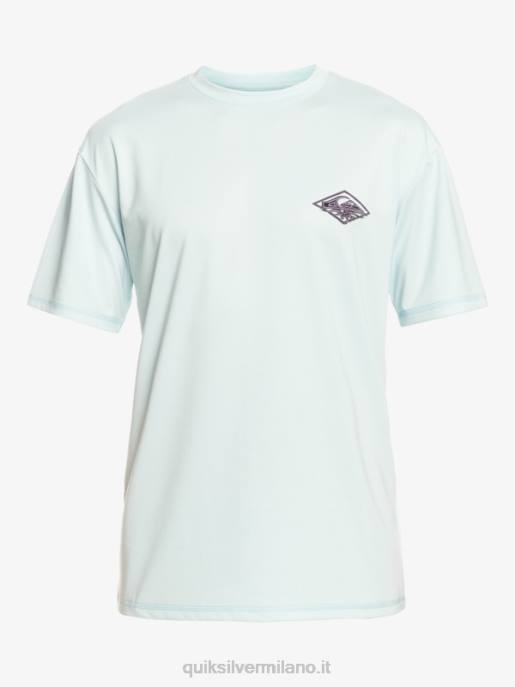 esso Quiksilver uomini mix manica corta upf 50 maglietta da surf blu grigio HTZR1809