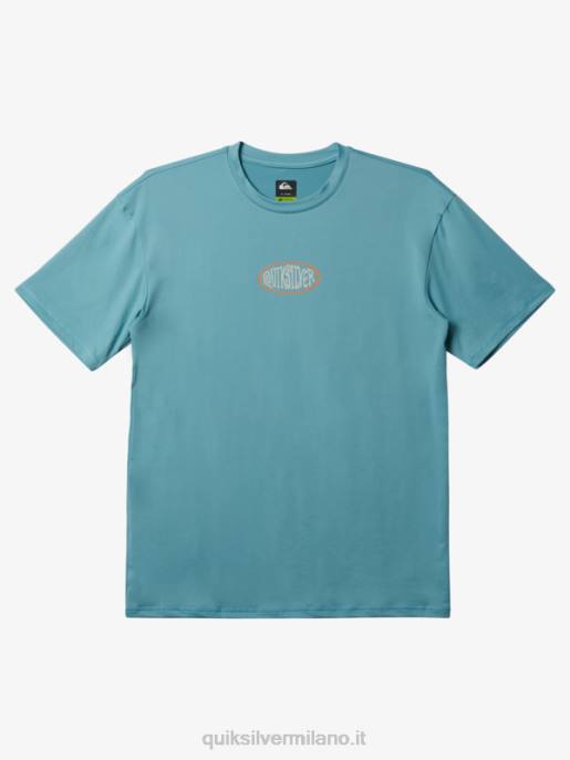 esso Quiksilver uomini mix session upf 50 maglietta da surf a manica corta cammeo blu HTZR314